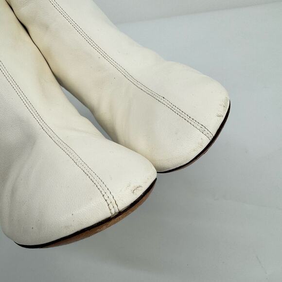 Celine Elliptic Nappa Lambskin Leather Optic White Ankle Boots Phoebe Philo - Picture 11 of 14